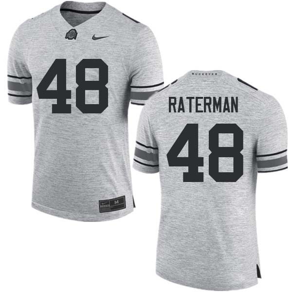 Ohio State Buckeyes #48 Clay Raterman Men Player Jersey Gray